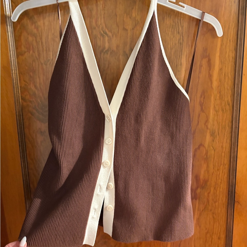 Abercrombie & Fitch Brown and Cream Camisole